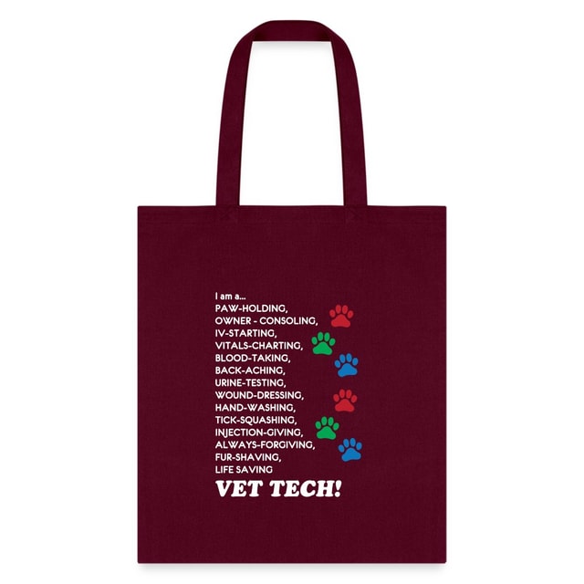 Vet Tech Tote Bag - I Am A Vet Tech Shoulder Bag for Veterinary Students and Vets