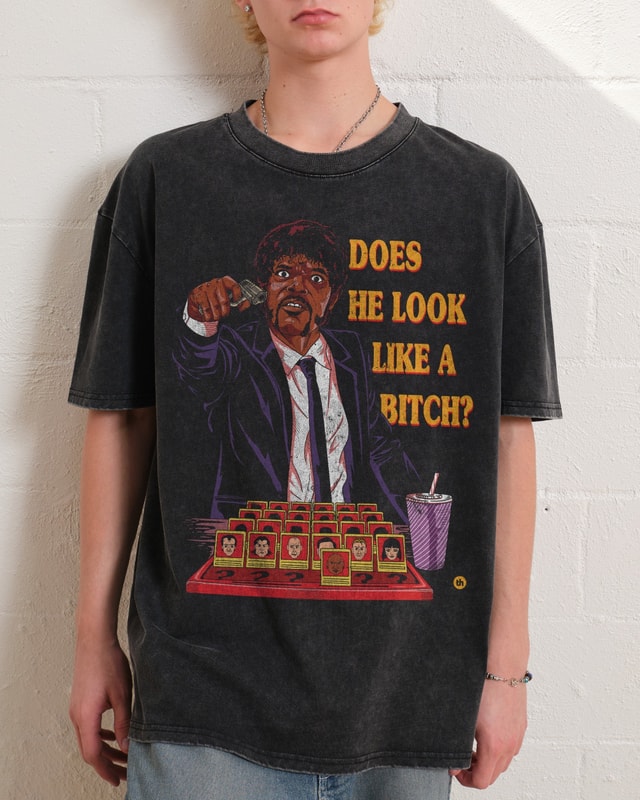 Does He Look Like a Bitch Oversized Graphic Tee - Unisex 100% Combed Cotton Heavyweight 275gsm