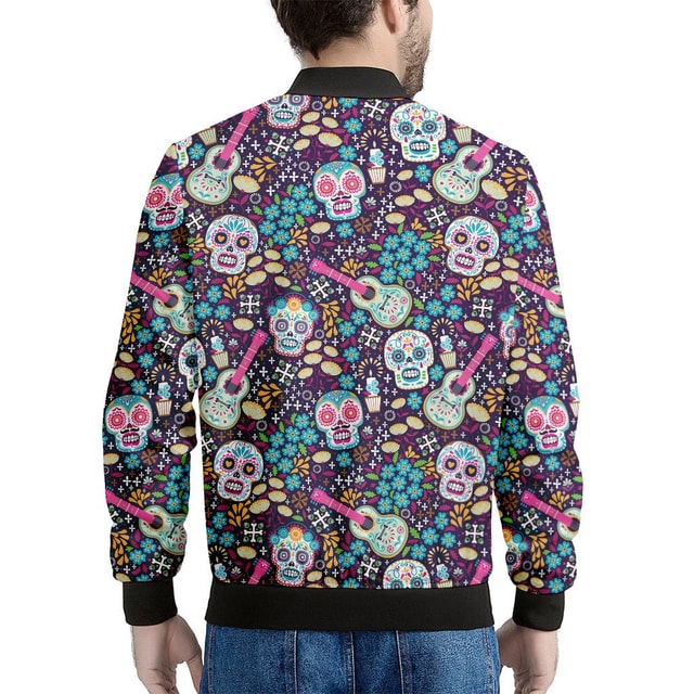 Calaveras Day of the Dead Pattern Print Men's Bomber Jacket