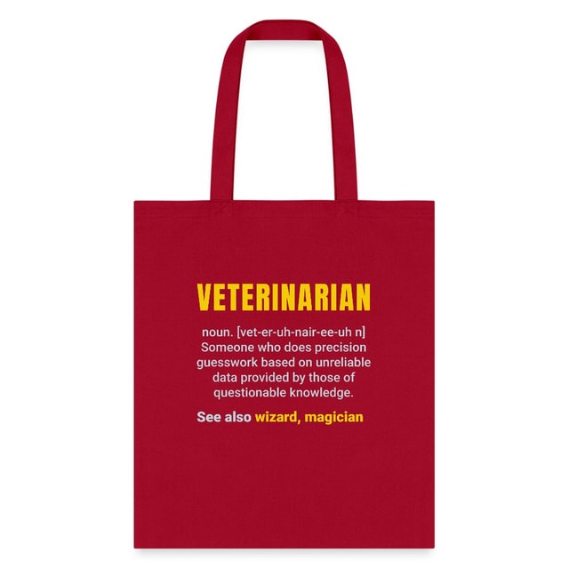 Veterinarian Definition Cotton Tote Bag - Veterinary Medicine Design