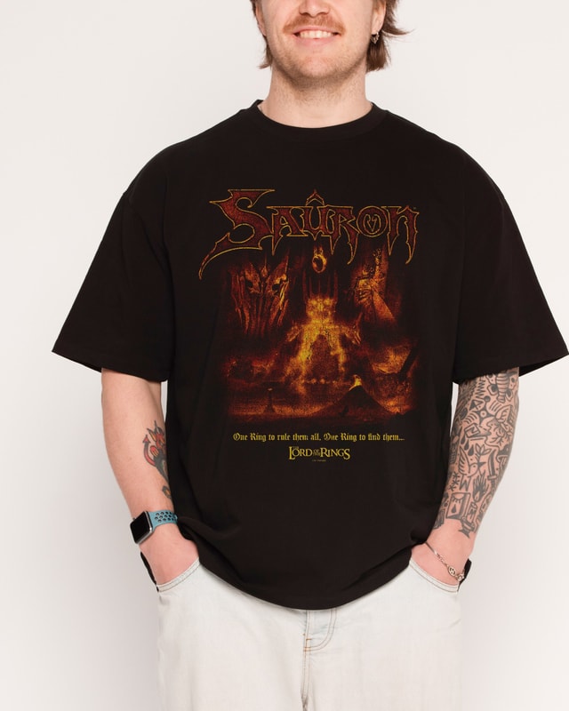 Dark Lord Sauron Oversized T-Shirt - Lord of the Rings Graphic Tee Unisex Black