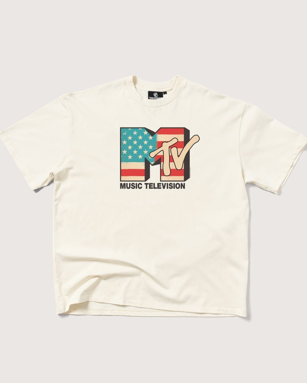 USA MTV Logo Oversized T-Shirt - Unisex 90s Boxy Fit 100% Combed Cotton