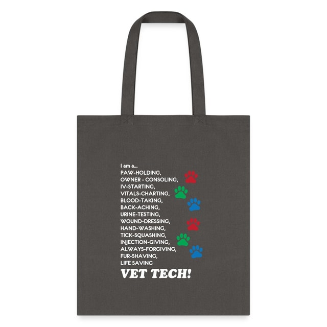 Vet Tech Tote Bag - I Am A Vet Tech Shoulder Bag for Veterinary Students and Vets