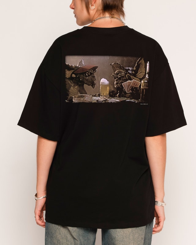 Boys Night Gremlins Oversized Graphic Tee - 90s Boxy Fit Heavyweight Cotton