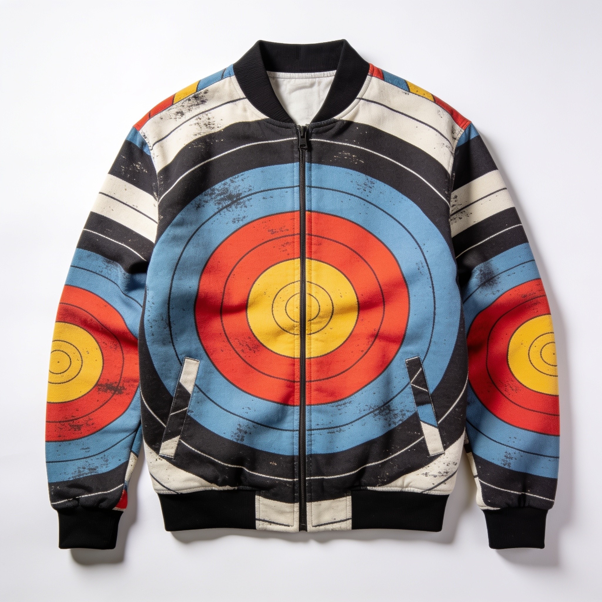Bullseye Target Pattern Print Men's Bomber Jacket