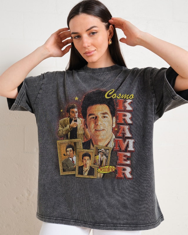 Cosmo Kramer Oversized Graphic Tee - Seinfeld Official Collab Unisex 100% Combed Cotton