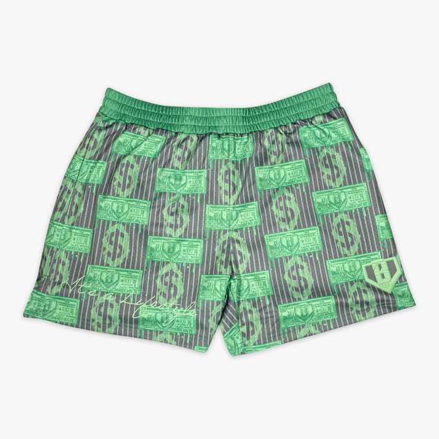 Rich Drip Shorts - Money Print Mesh Athletic Shorts for Men