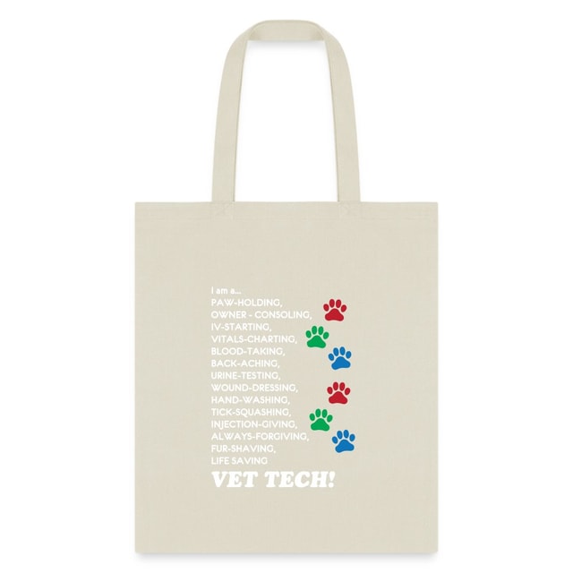 Vet Tech Tote Bag - I Am A Vet Tech Shoulder Bag for Veterinary Students and Vets