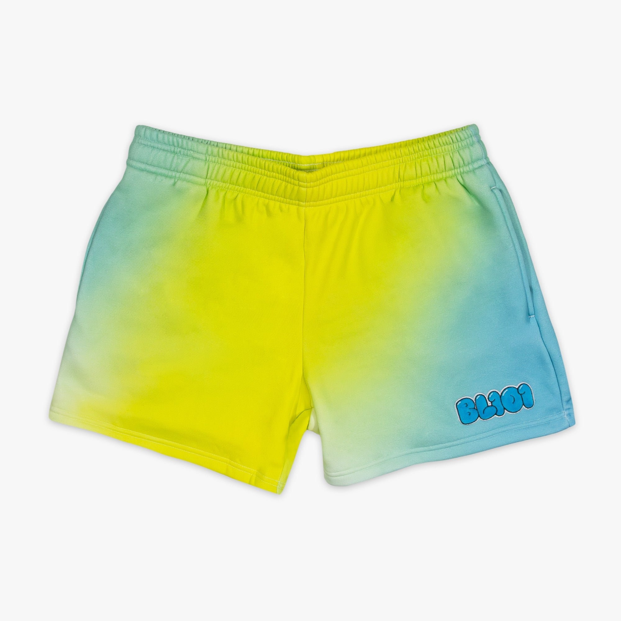 Cotton Candy Sweatshorts - Blueberry Lemonade Fleece Shorts with Chenille Patch