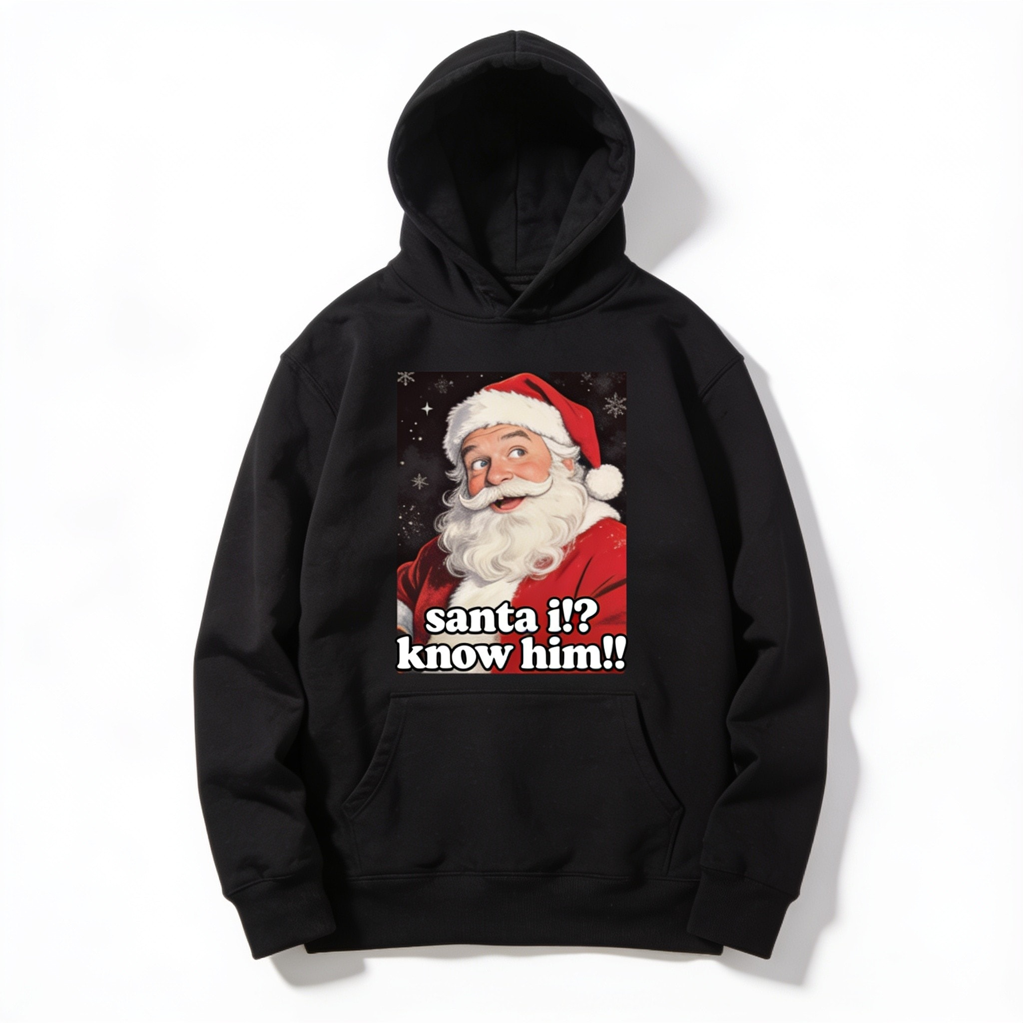 Santa I!? Know Him!! Unisex Pullover Hoodie - Cotton Polyester Blend