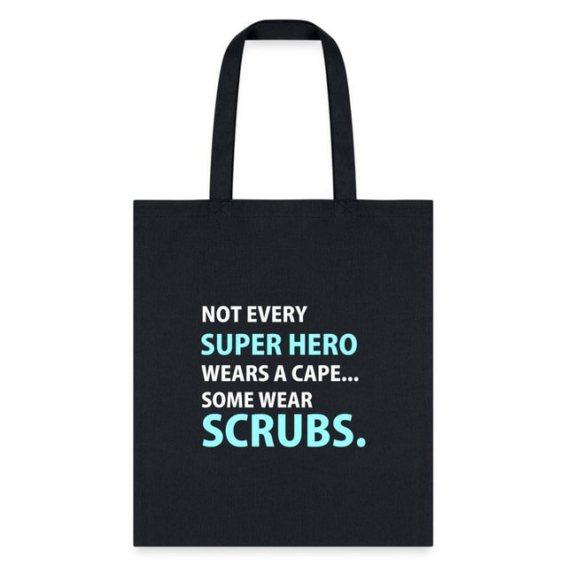 Veterinary Superhero Scrubs Cotton Tote Bag - Vet Tech Gift