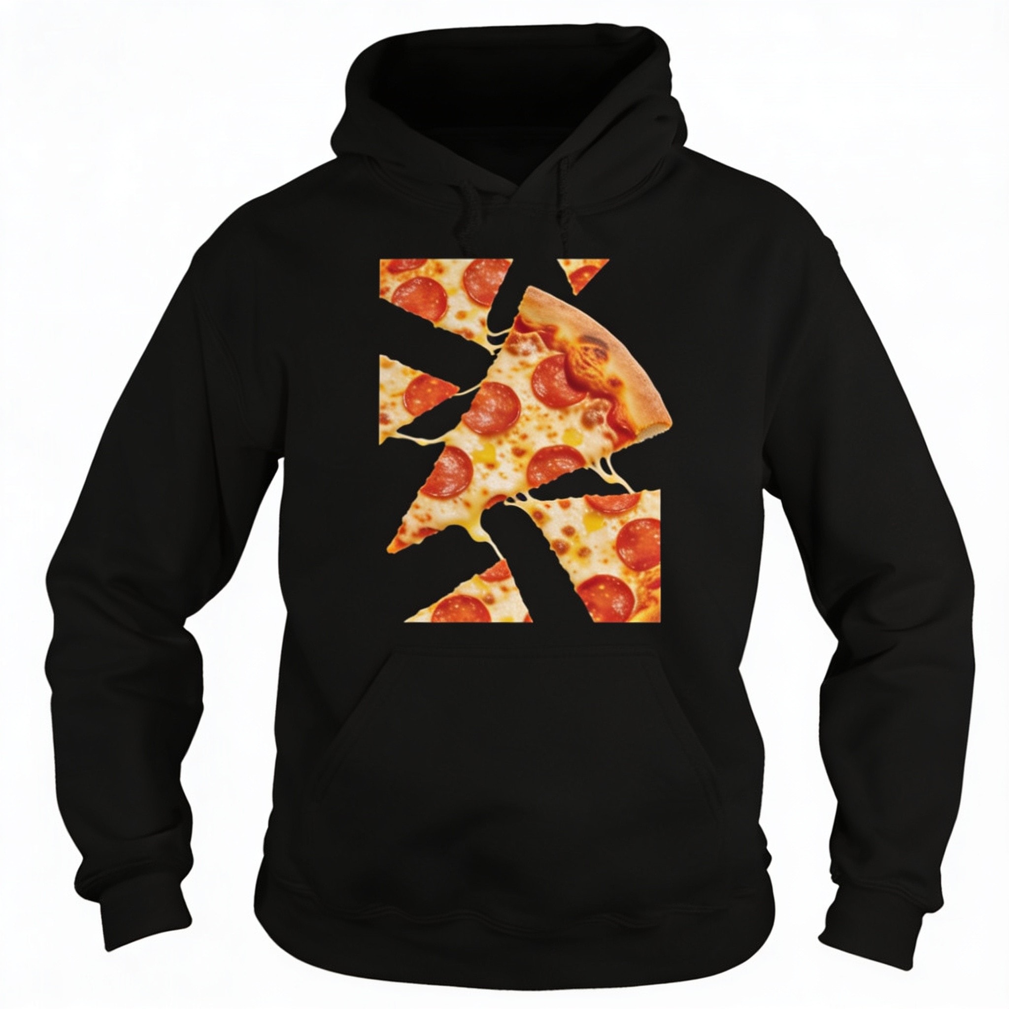 Here For The Pizza Unisex Pullover Hoodie - Soft Cotton Polyester with Kangaroo Pocket