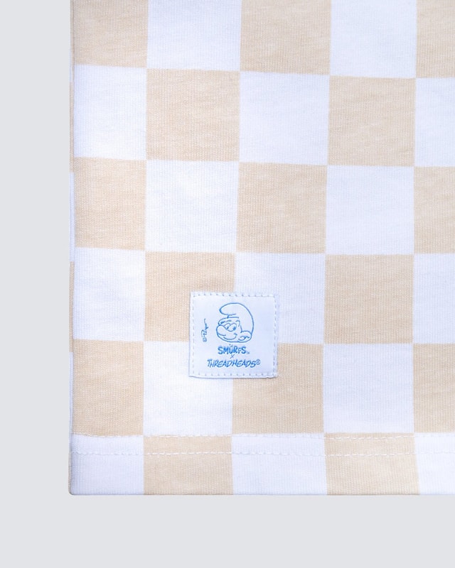 Smurf Check Oversized Graphic Tee - Unisex 90s Boxy Fit 100% Combed Cotton