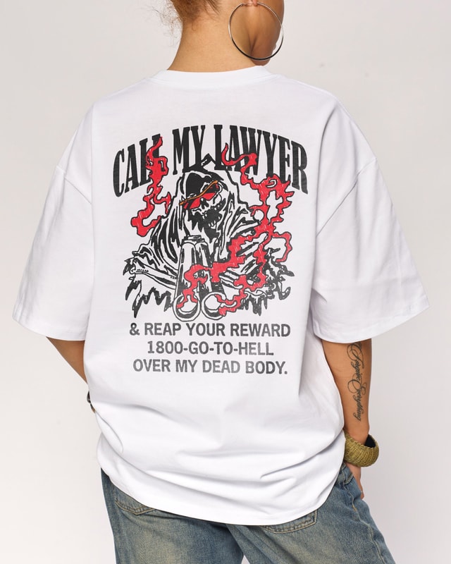 Call My Lawyer Reaper Edition Oversized Graphic Tee - Threadheads Unisex