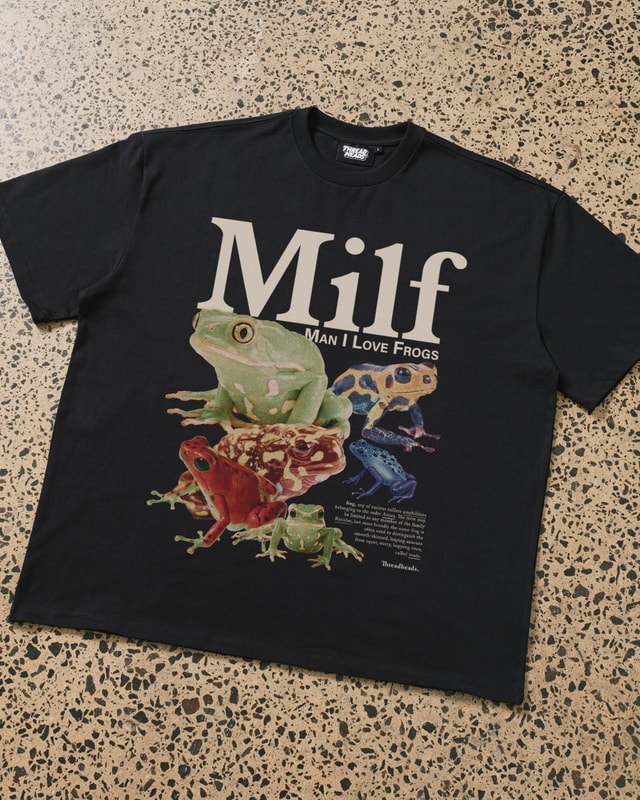 Man I Love Frogs Oversized Graphic Tee Unisex 90s Boxy Fit 100% Combed Cotton