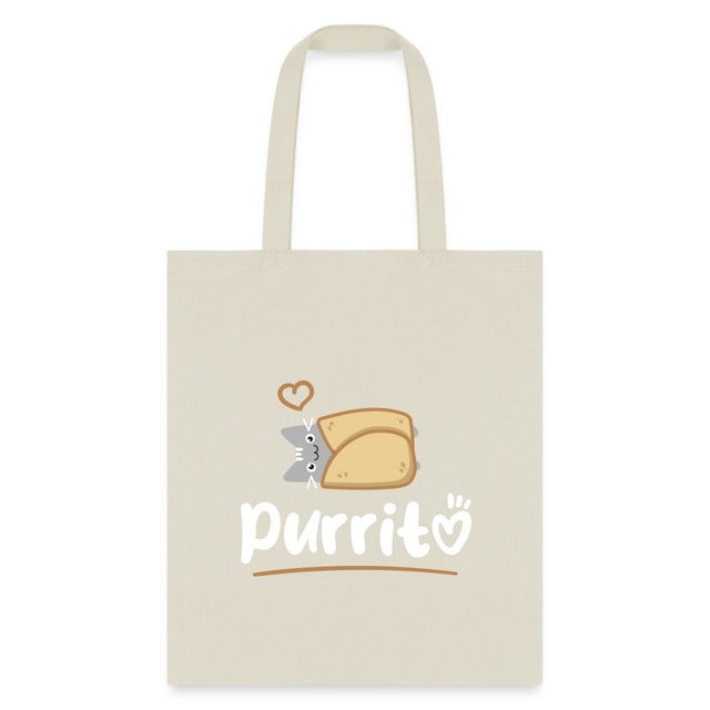 Purritto Cotton Tote Bag - Veterinary Medicine Designs for Vet Techs Students Staff