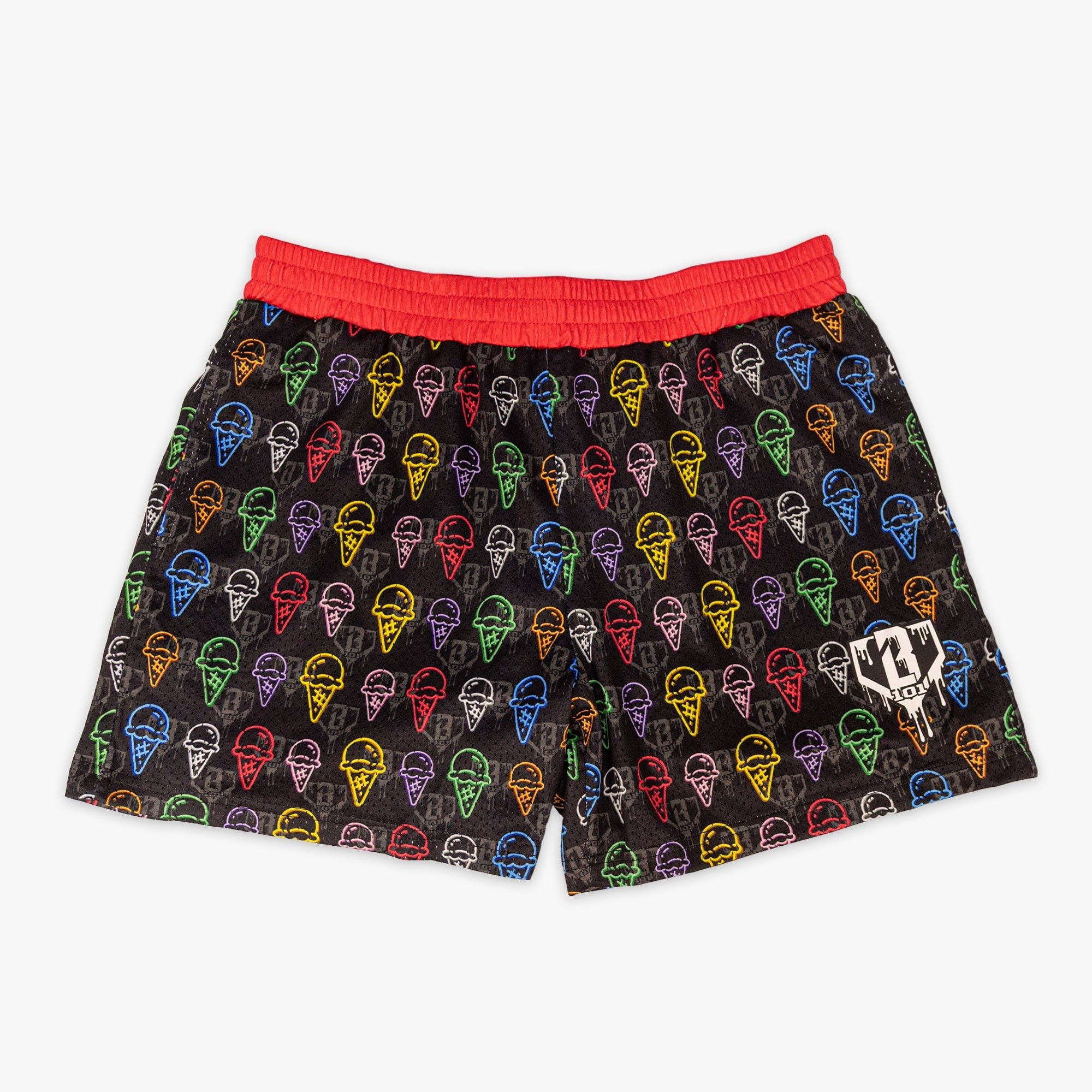 Ice Cream Shorts - Scoops Mesh Baseball Shorts Mint Strawberry Cotton Candy Cherry