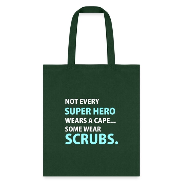 Veterinary Superhero Scrubs Cotton Tote Bag - Vet Tech Gift