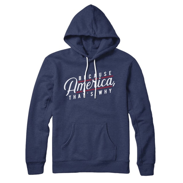Because America That's Why Unisex Pullover Hoodie - Cotton Polyester Blend