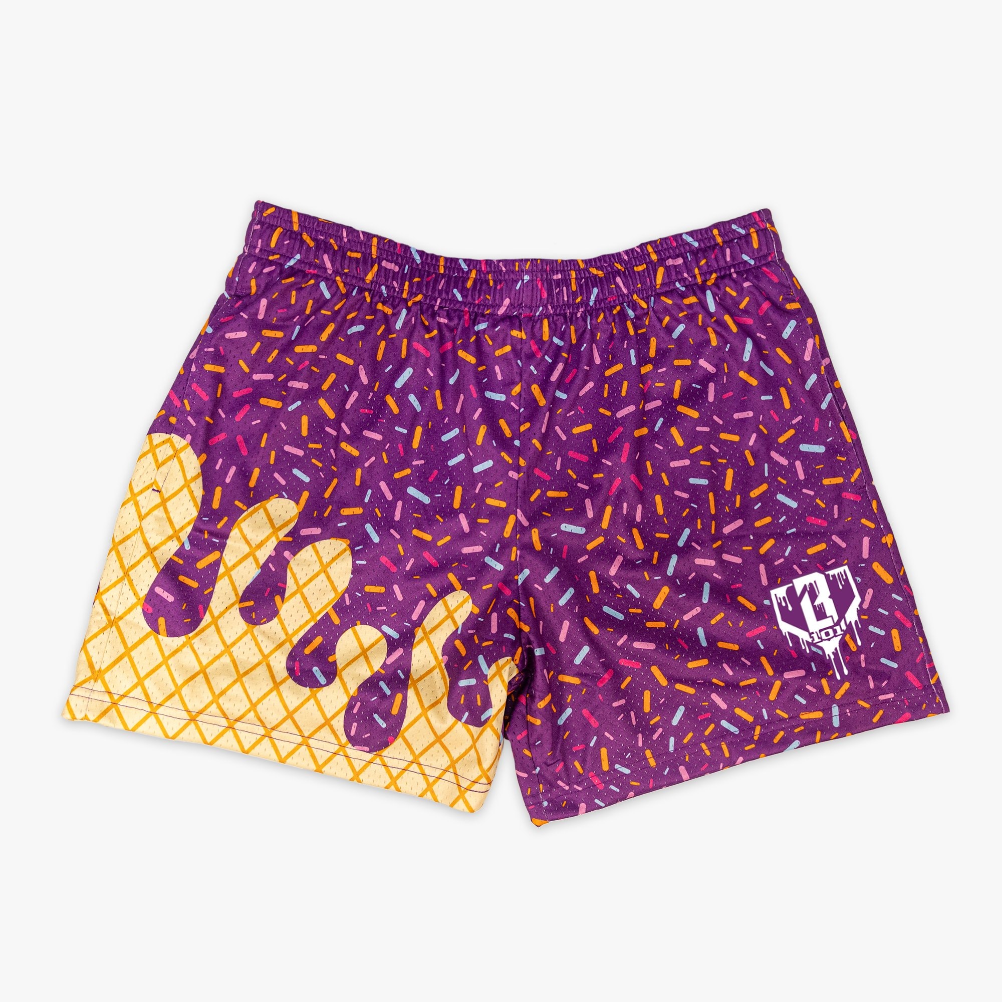 Ice Cream Shorts - Cosmic Cone Crunch Mesh Baseball Shorts