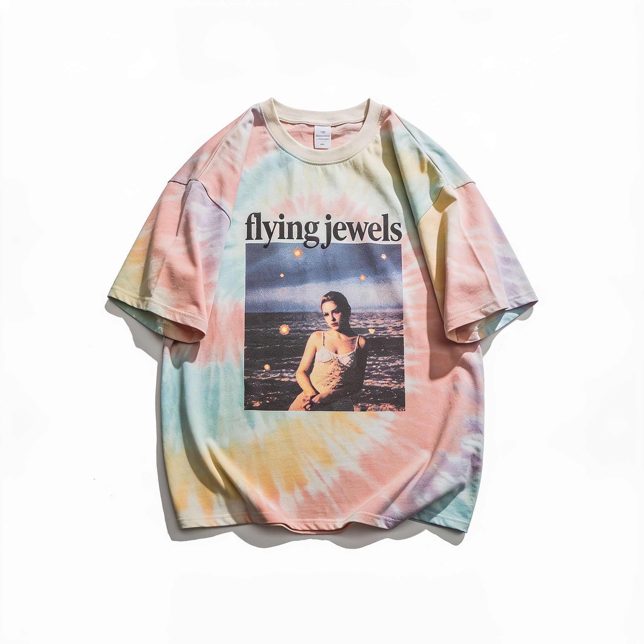 Flying Jewels Oversized Graphic Tee - Unisex 90s Boxy Fit 100% Combed Cotton