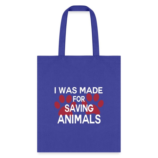 Veterinary I Was Made for Saving Animals Cotton Tote Bag - Durable Canvas 15x16