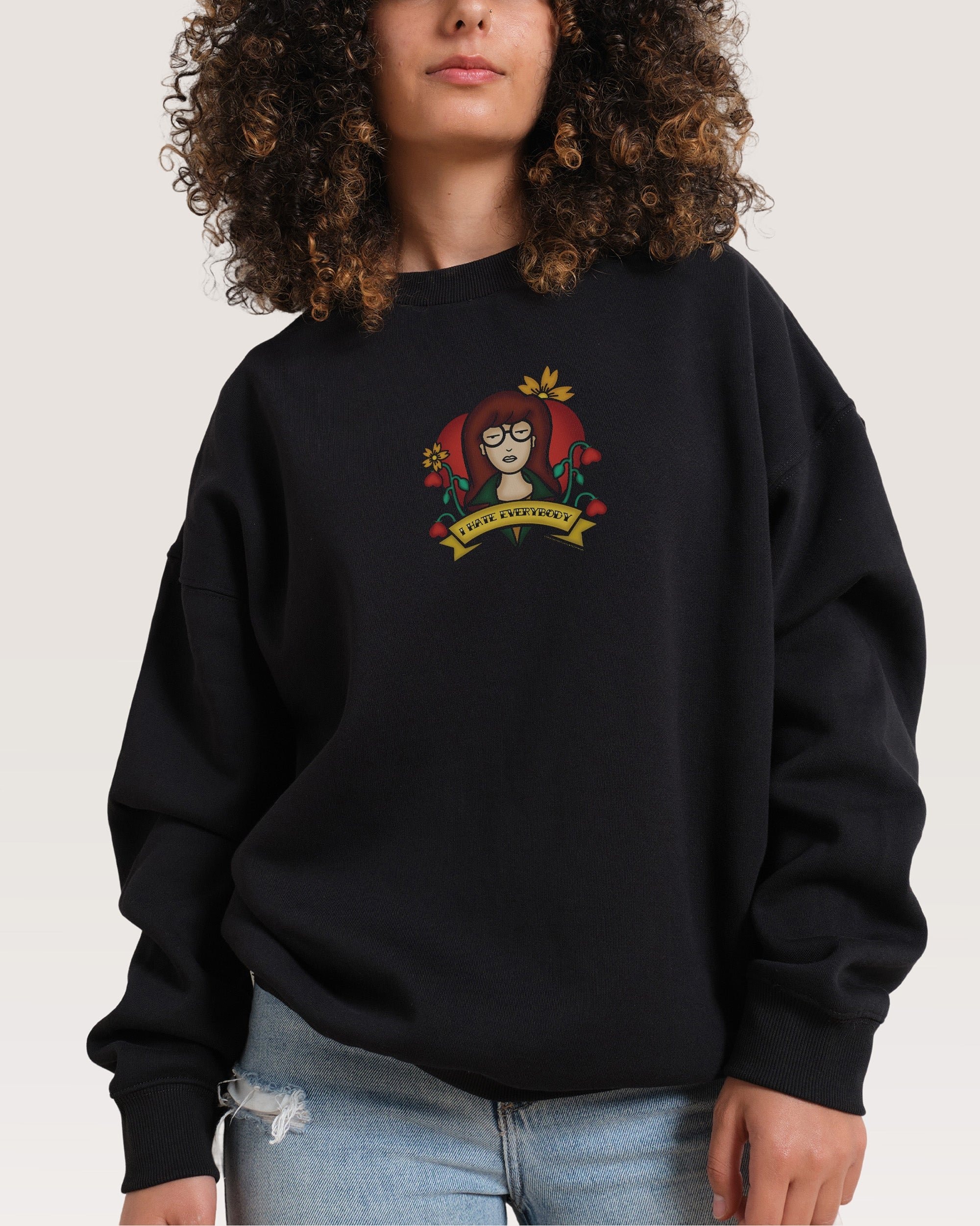 I Hate Everybody Daria Collab Unisex Sweatshirt - 340gsm Cotton-Poly Blend