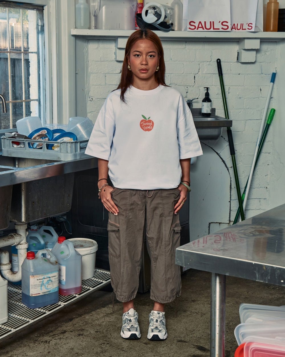 Fresh Fruits Oversized Graphic Tee - Unisex 90s Boxy Fit 100% Combed Cotton