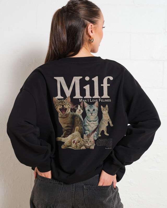 Man I Love Felines Front and Back Unisex Sweatshirt - Premium Cotton-Poly Blend