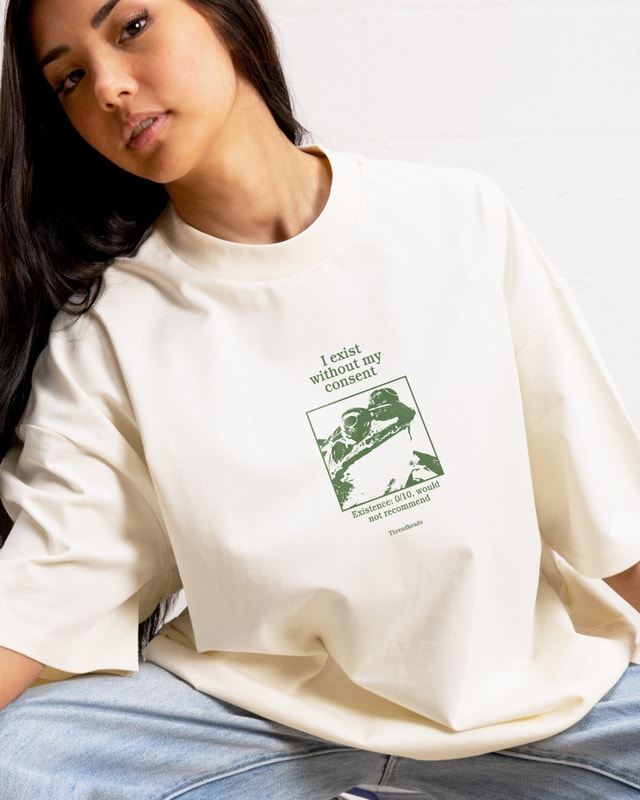 I Exist Without My Consent Oversized Graphic Tee - Unisex 100% Combed Cotton