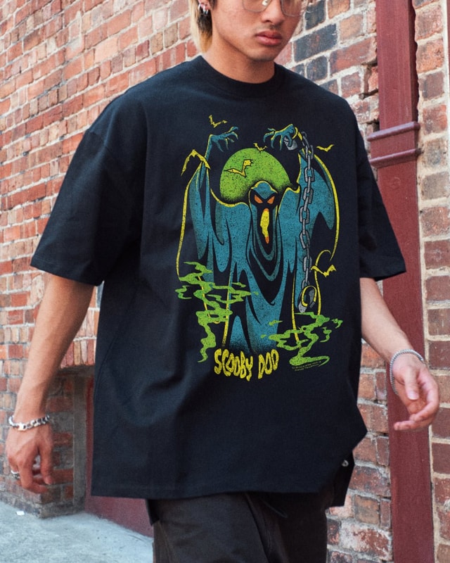 Scooby-Doo Green Ghost Oversized Graphic T-Shirt Unisex 100% Combed Cotton