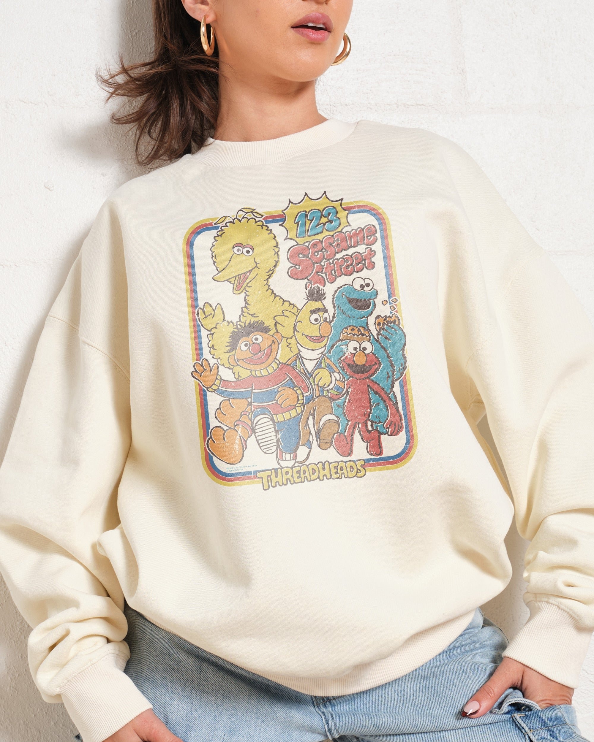 123 Sesame St Unisex Sweatshirt - Premium 340gsm Cotton-Polyester Graphic Print