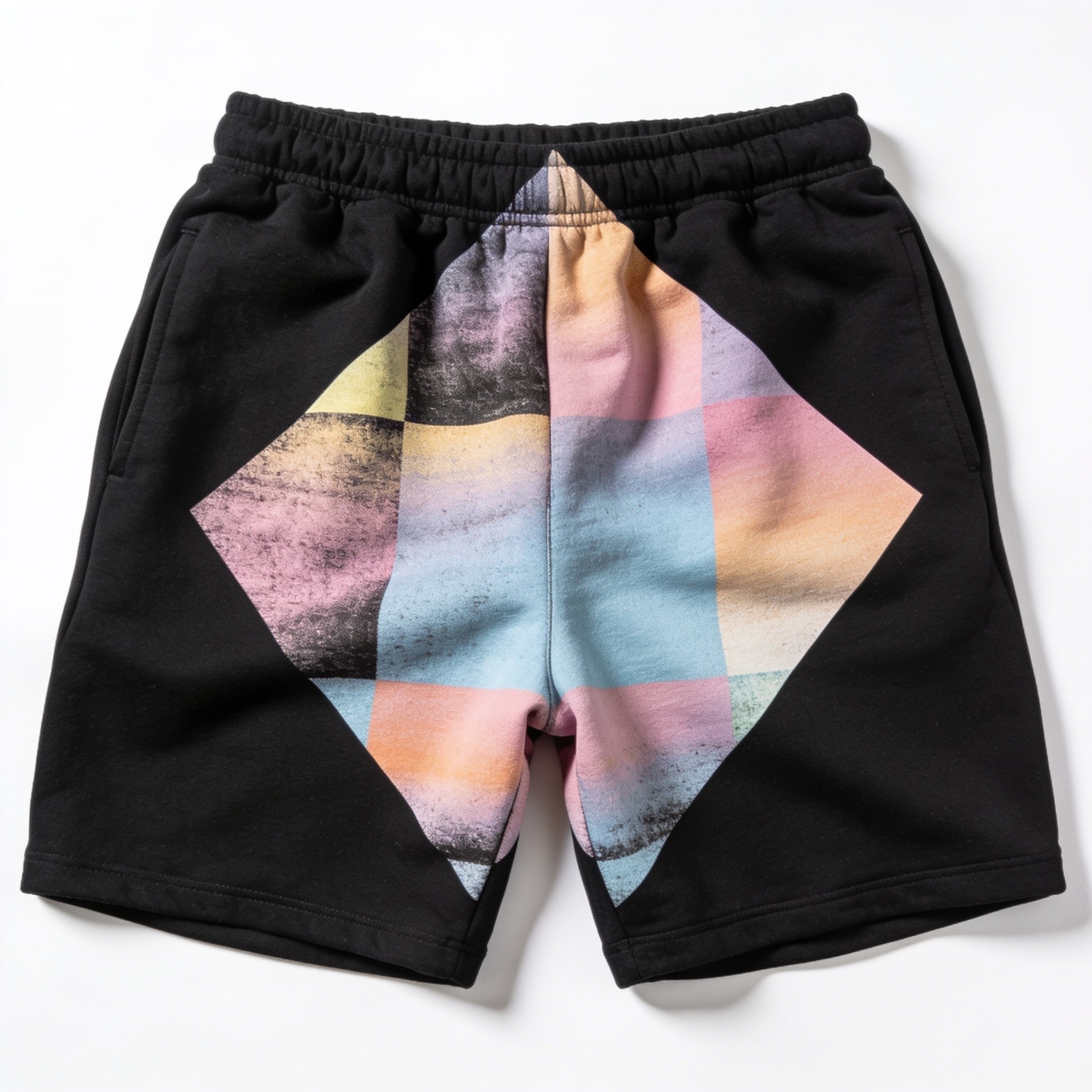 Diamond Relaxed Fit Sweatshorts Black/Cotton Candy Men's Athletic Shorts