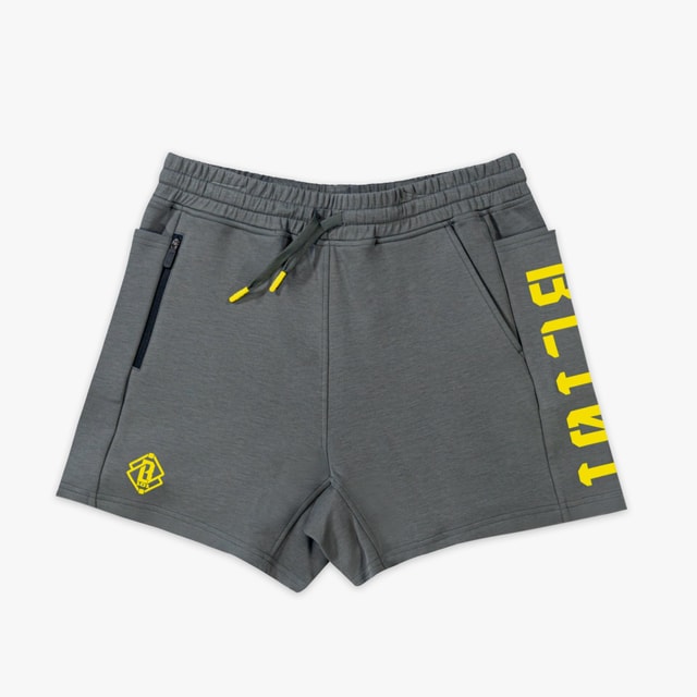 Diamond Relaxed Fit Youth Sweatshorts Gray/Yellow - 79% Cotton
