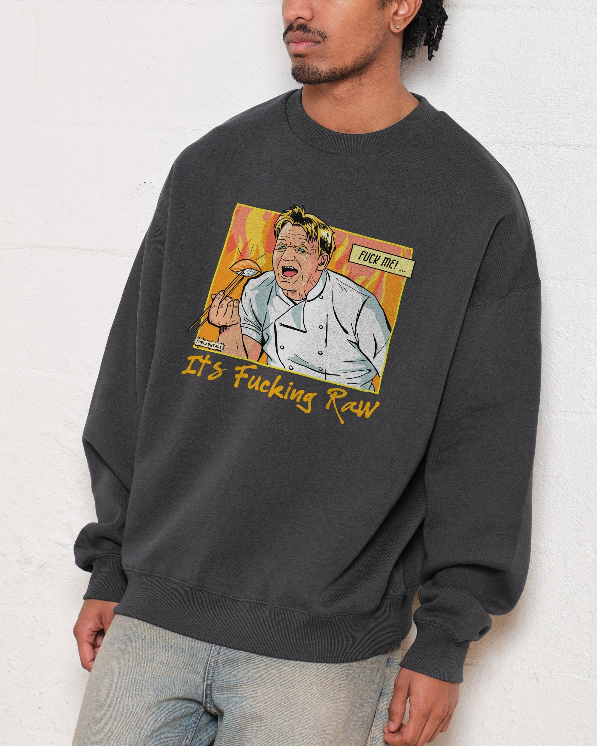 It's Raw! Unisex Graphic Sweatshirt by Threadheads - 340gsm Cotton-Poly Blend