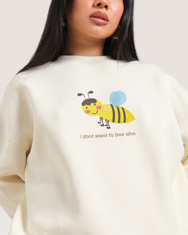 I Don't Want Unisex Graphic Sweatshirt - Dogecore Collab, 340gsm Cotton-Poly Blend
