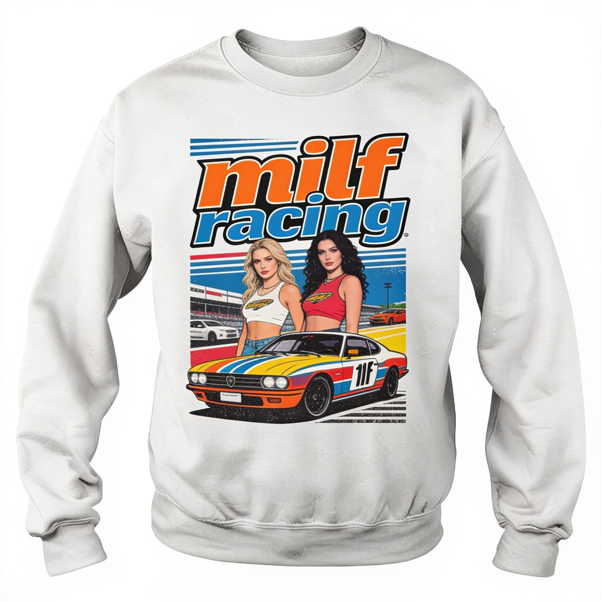 MILF Racing Unisex Sweatshirt - Premium 340gsm Cotton-Polyester Graphic Print