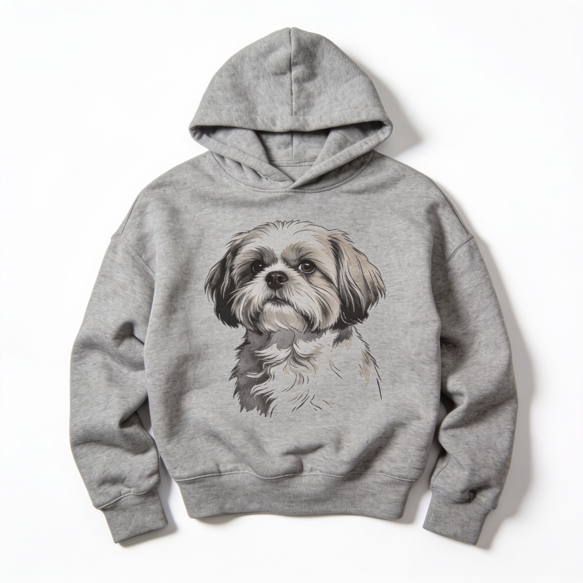 I Shih Tzu Not Unisex Pullover Hoodie - Cotton Polyester Blend, Loose Fit