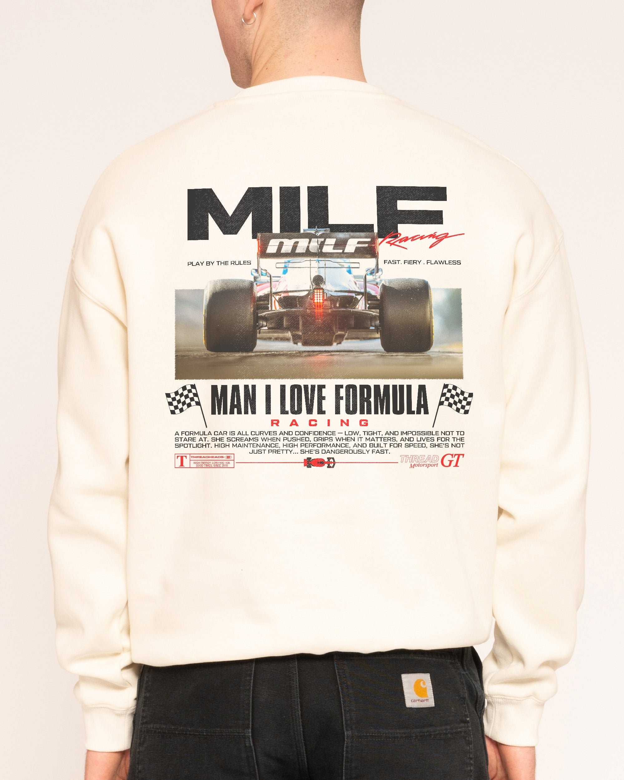MILF Racing Unisex Sweatshirt - Premium 340gsm Cotton-Polyester Graphic Print