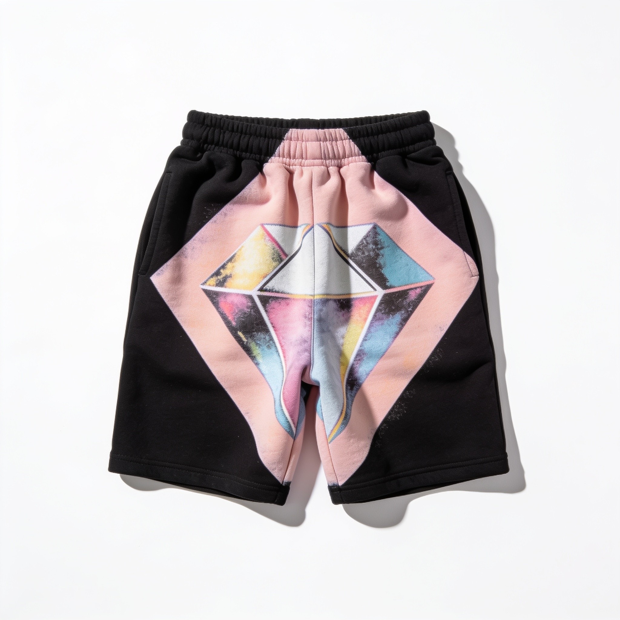 Diamond Relaxed Fit Youth Sweatshorts Black/Cotton Candy