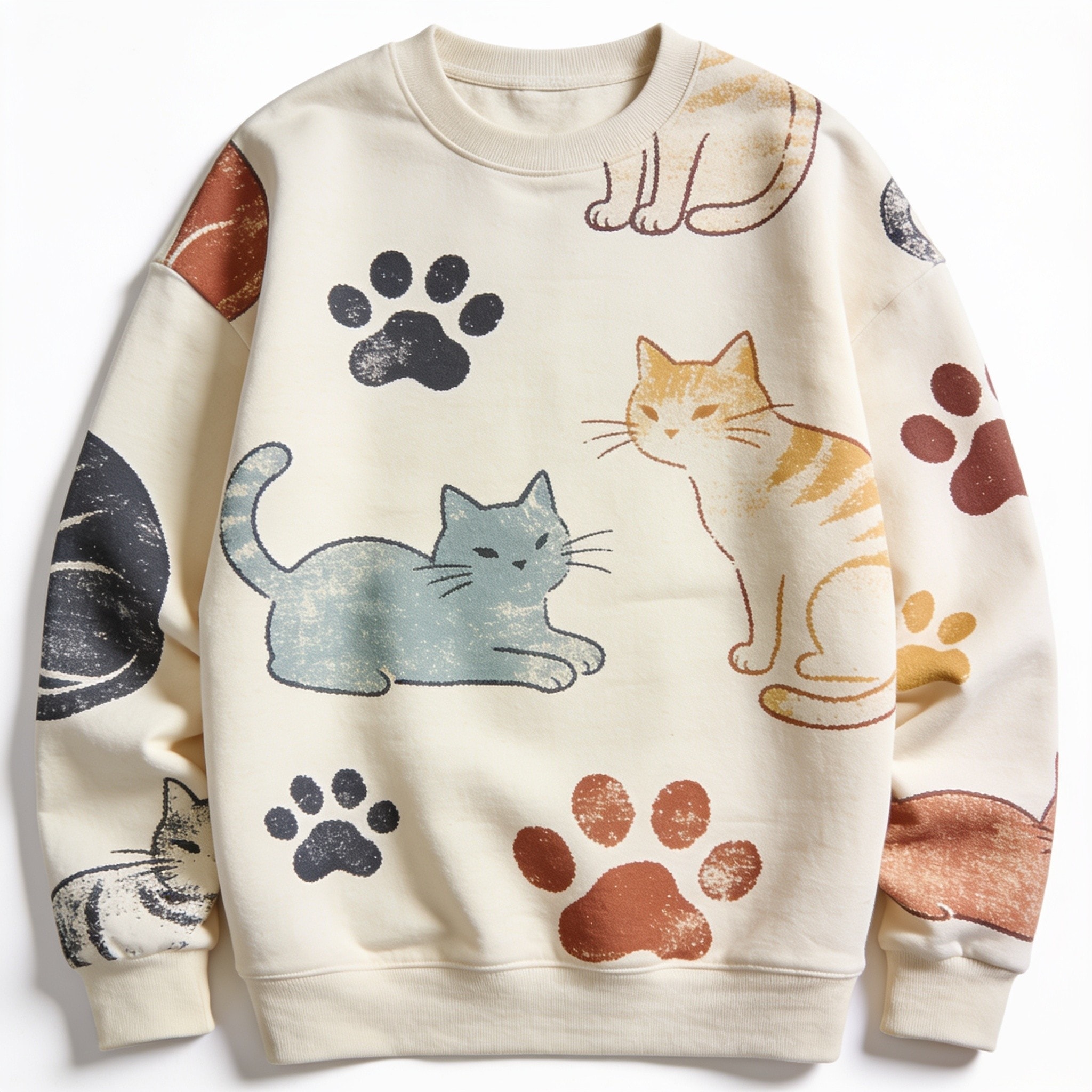 Man I Love Felines Front and Back Unisex Sweatshirt - Premium Cotton-Poly Blend