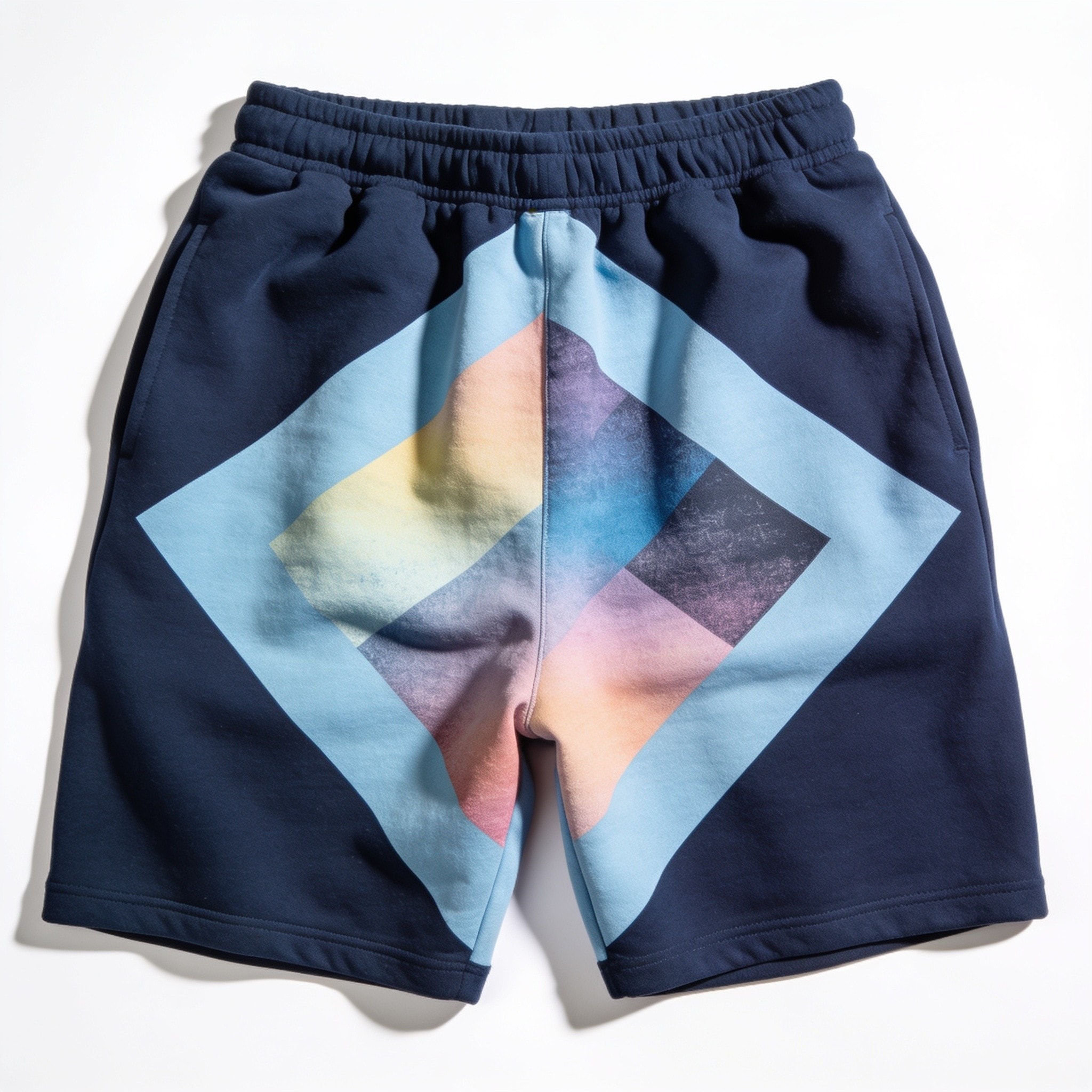 Diamond Relaxed Fit Sweatshorts - Navy/Light Blue