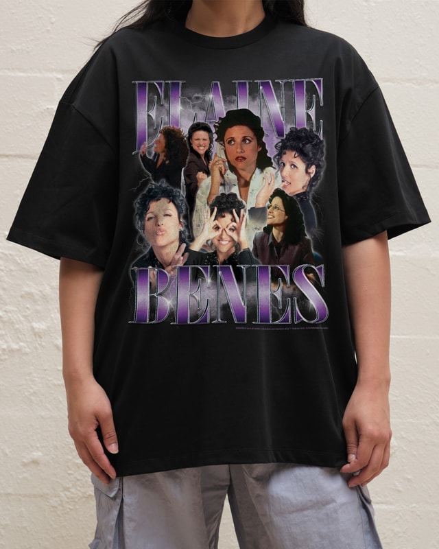 Vintage Elaine Oversized Graphic Tee Seinfeld Collab Unisex 90s Boxy Fit