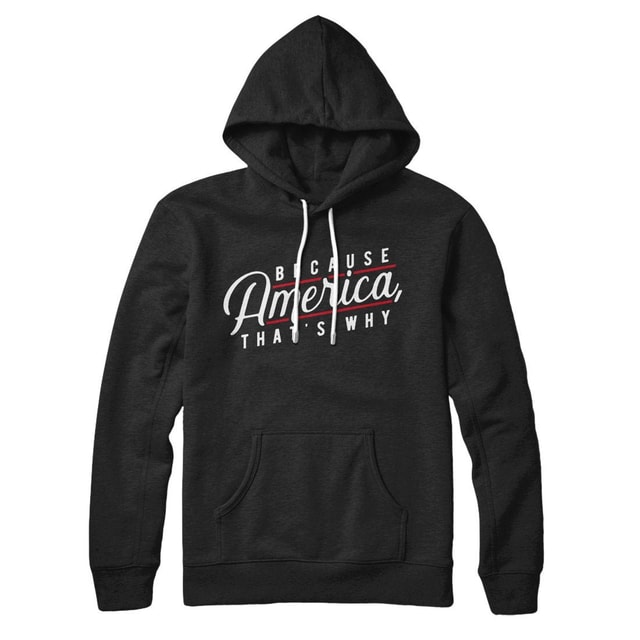 Because America That's Why Unisex Pullover Hoodie - Cotton Polyester Blend