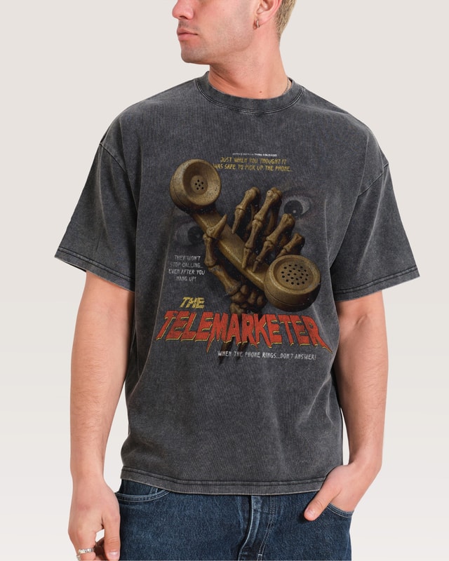Threadheads Telemarketer Oversized Graphic Tee - 90s Boxy Fit Unisex Cotton T-Shirt