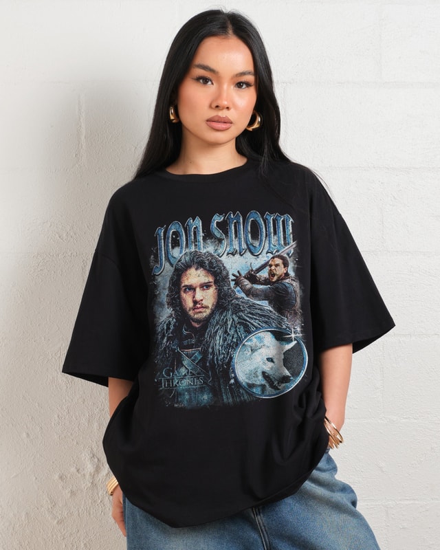 Vintage Jon Snow Oversized Graphic T-Shirt Game of Thrones Unisex Tee