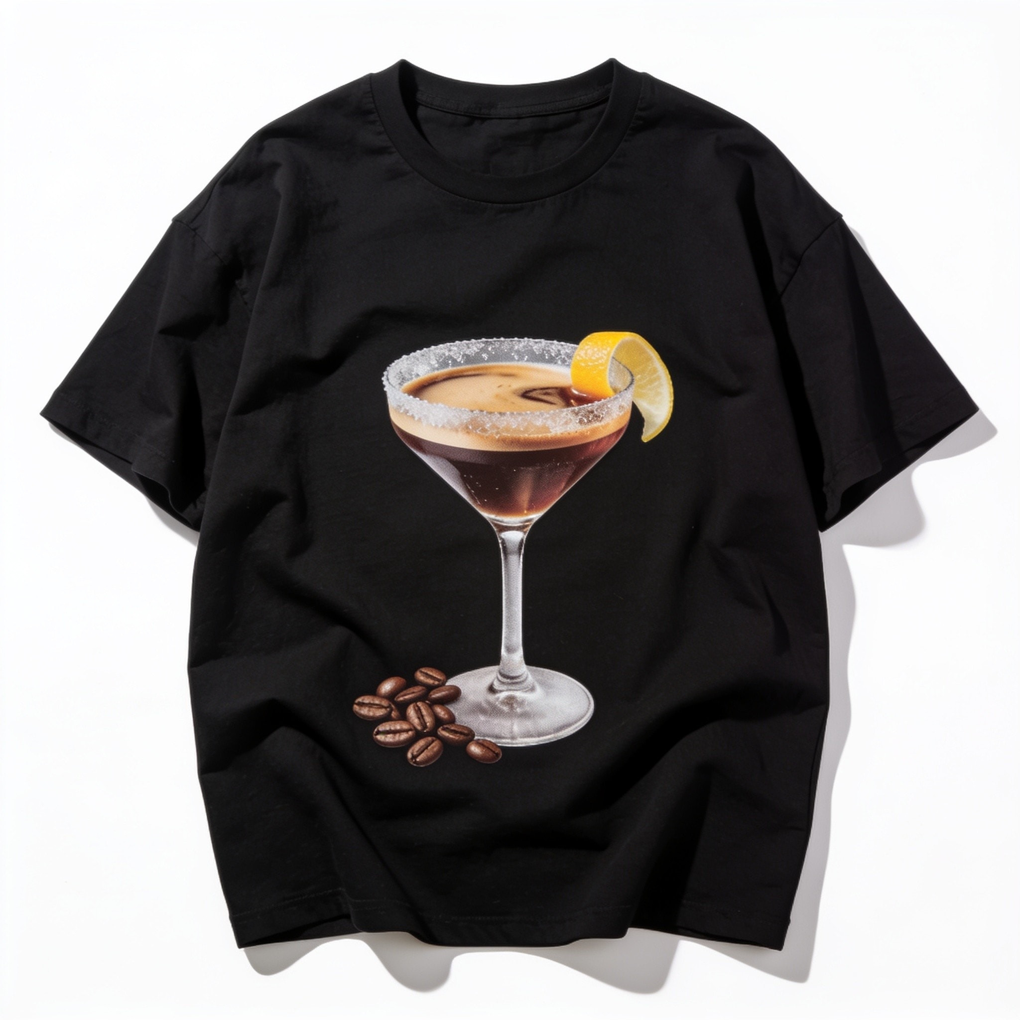 Espresso Martini Oversized Graphic Tee - Unisex 90s Boxy Fit 100% Combed Cotton