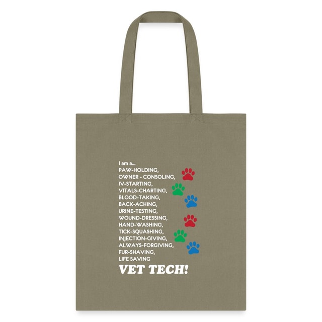 Vet Tech Tote Bag - I Am A Vet Tech Shoulder Bag for Veterinary Students and Vets