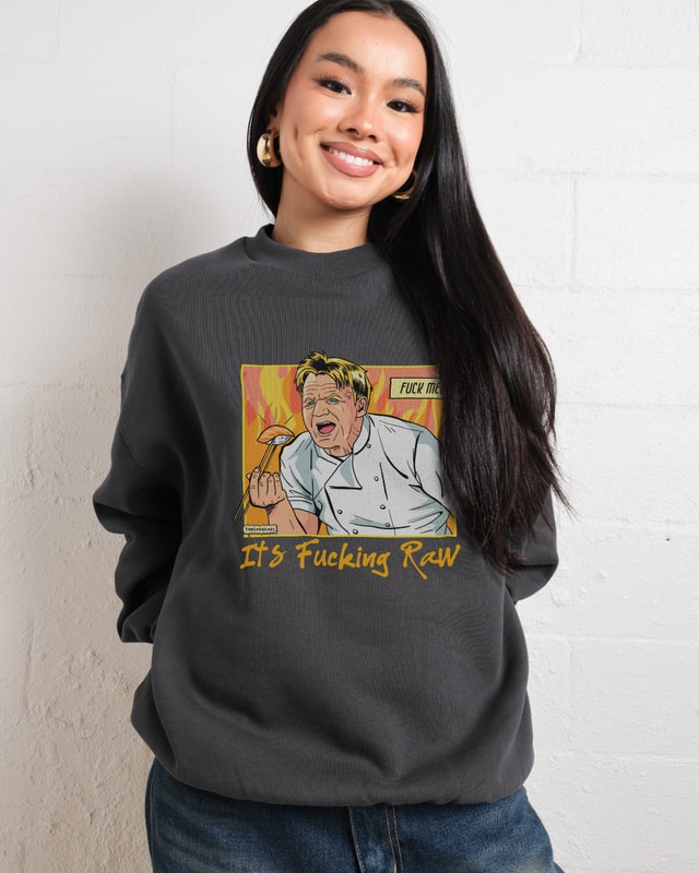 It's Raw! Unisex Graphic Sweatshirt by Threadheads - 340gsm Cotton-Poly Blend