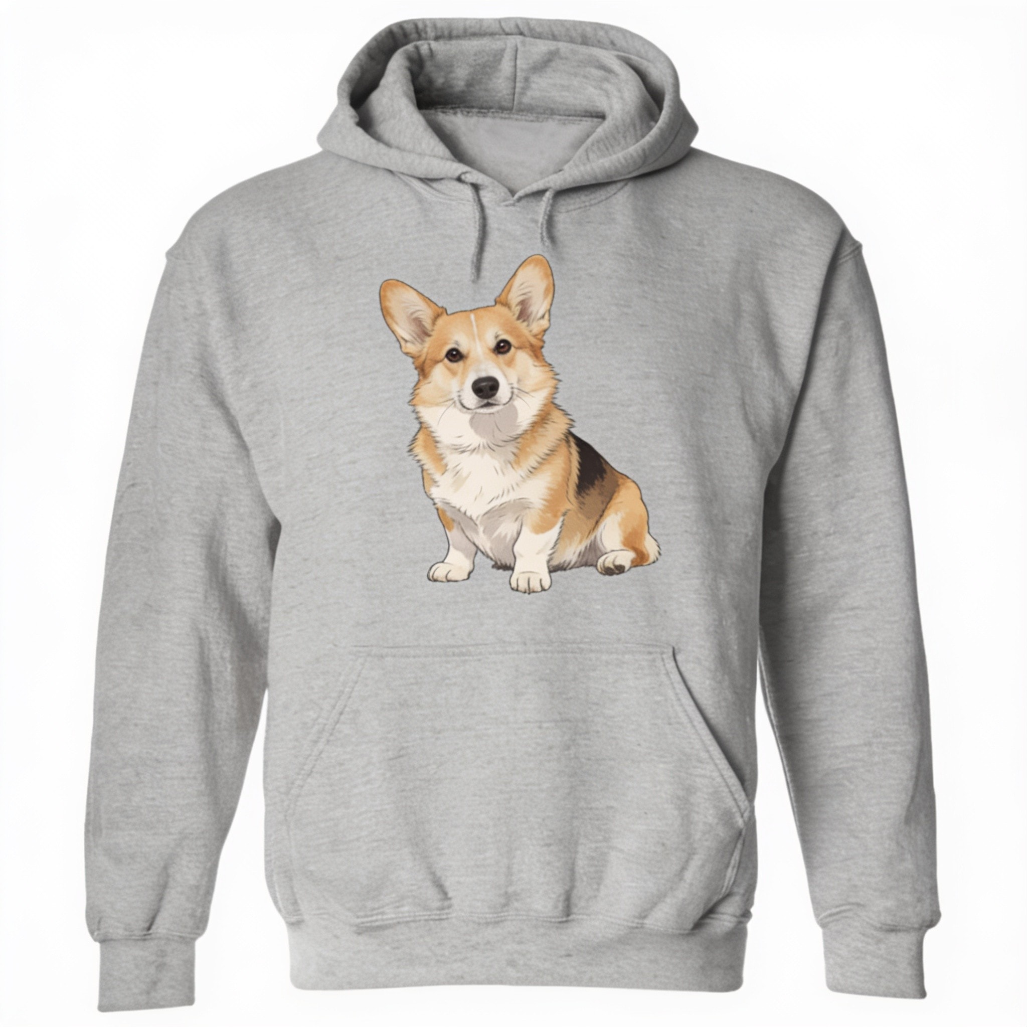 Hello Corgeous Corgi Hoodie - Unisex Cotton Polyester Pullover with Kangaroo Pocket
